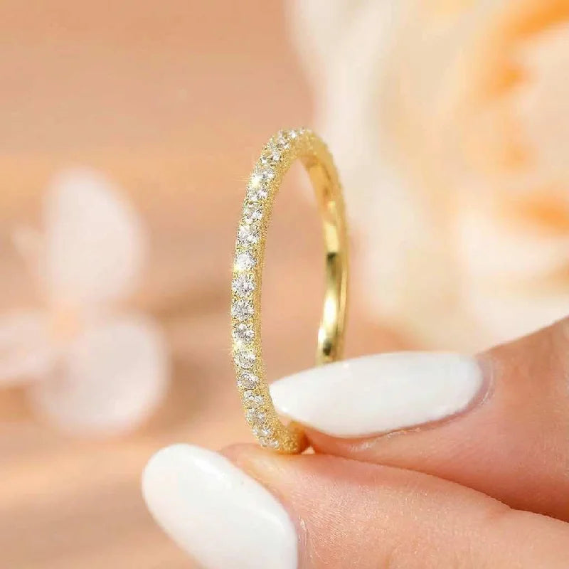 925 Sterling Silver Zircon Band Ring For Women